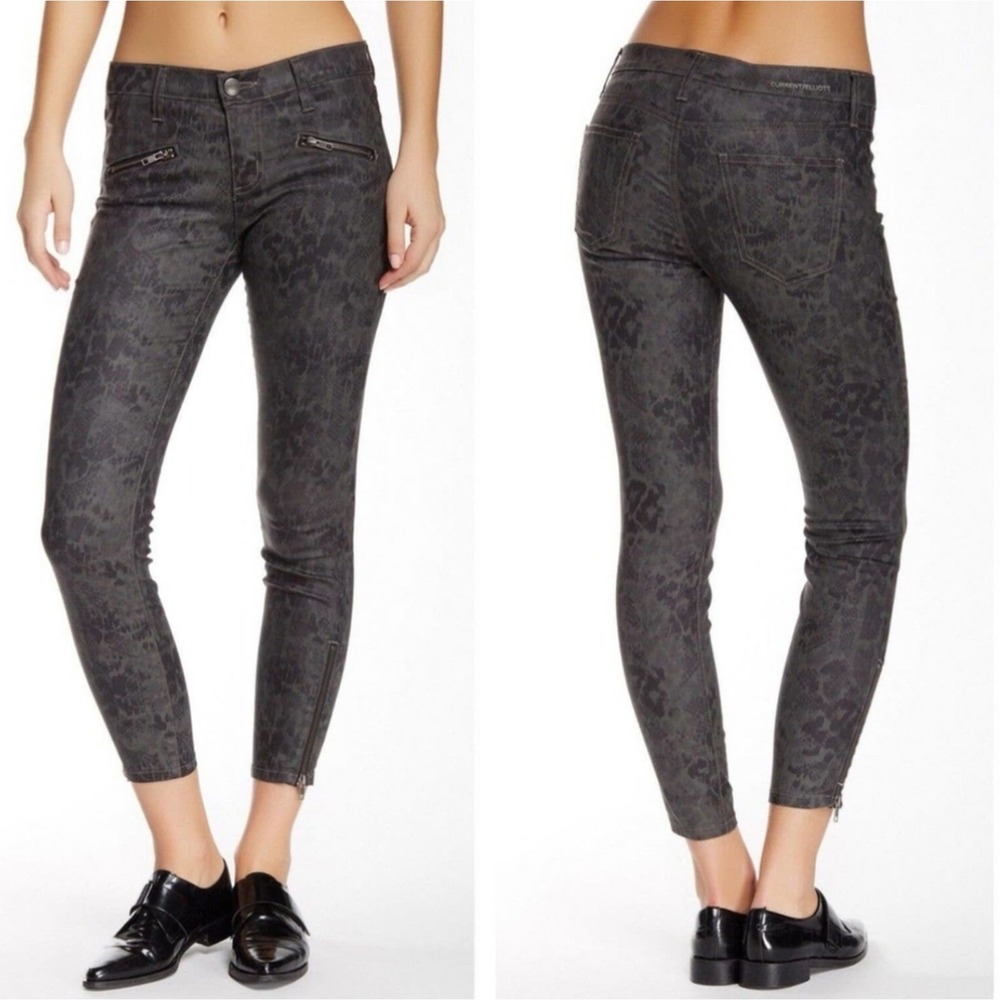 Current Elliot Soho Zip Stiletto Castle Dirty Paws Skinny Ankle Jeans